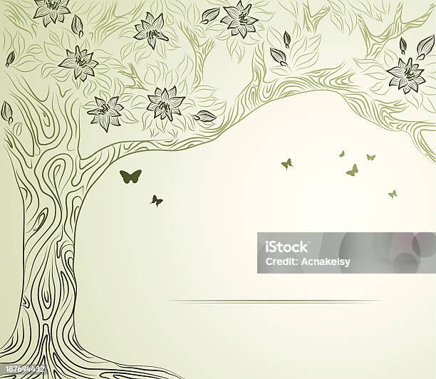 Vector Tree Background A Place For Text Stock Illustration - Download Image Now - Tree, Branch - Plant Part, Deciduous Tree