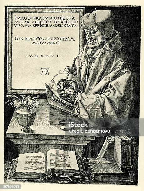 Erasmus Of Rotterdam Stock Illustration - Download Image Now - Book, Desiderius Erasmus, History