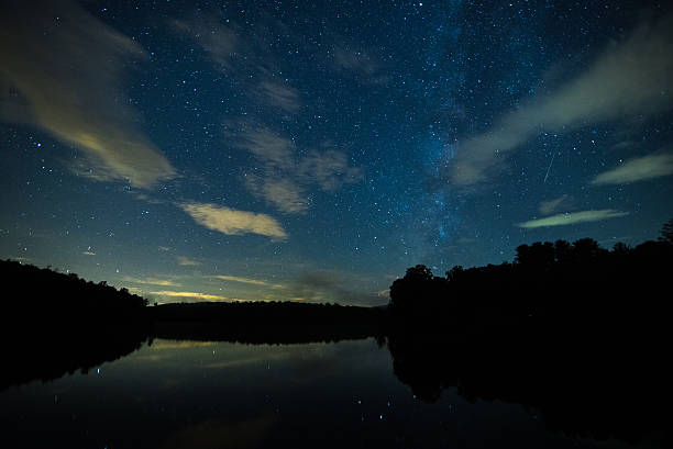 Price Lake under the stars Long exposure shot taken at Price lake at night with the milky way in the sky julian california stock pictures, royalty-free photos & images