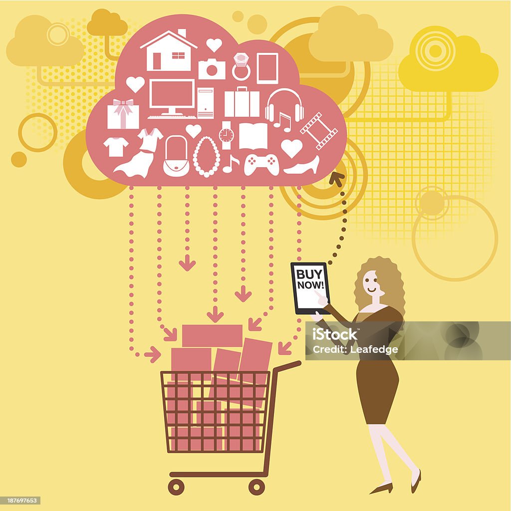Business concept[Online shopping] This illustration is AI10 EPS. Shopping Cart stock vector