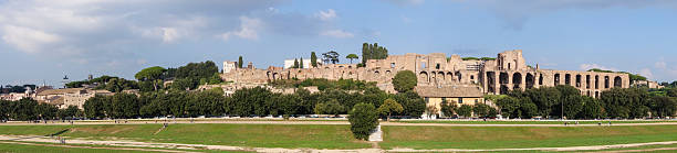 istock Palatine hill and Circus Maximus panorama, Rome Italy 187698441