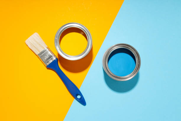 istock Tools for art and repairing - paint, top view 1876992580