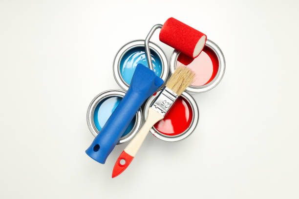 istock Tools for art and repairing - paint, top view 1876995674