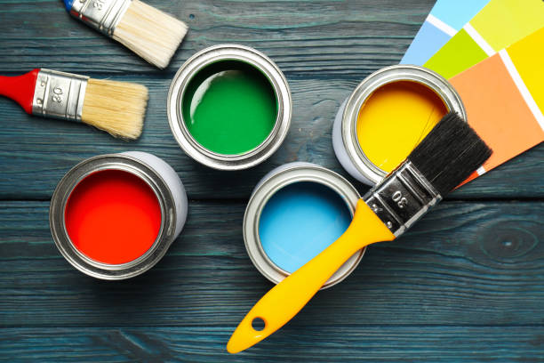 istock Tools for art and repairing - paint, top view 1876997729