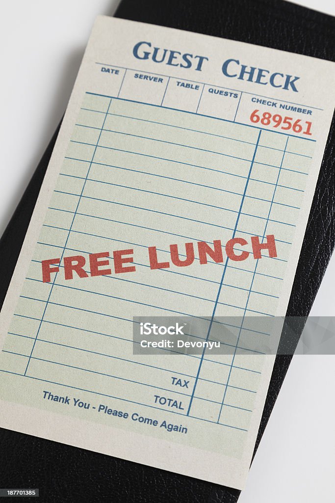 Free Lunch Free Lunch, Business Concepts. Fake Guest Check, Free of Charge Stock Photo