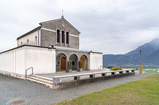 View of the Montedato church in Lavertezzo Piano, Ticino, Switzerland