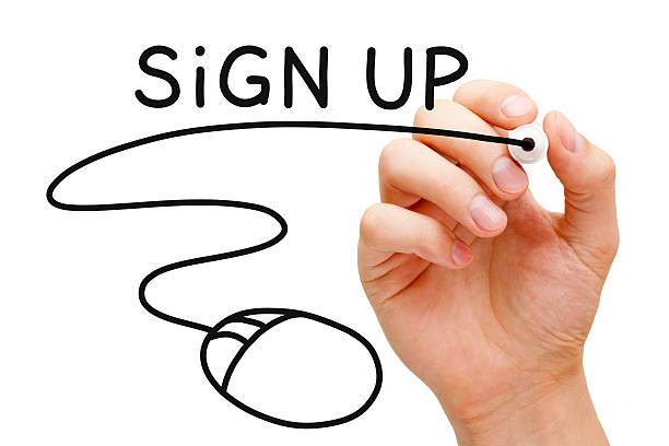 istock Sign up concept in black marker 187702021