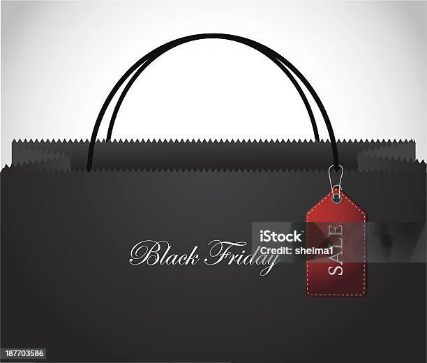 Preto Sextafeira Venda Saco De Compras Com Etiqueta - Arte vetorial de stock e mais imagens de Black Friday