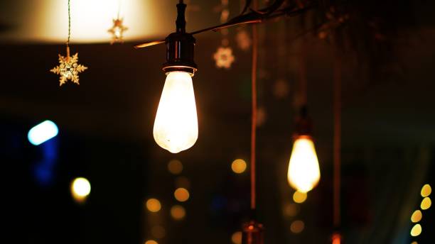 istock Christmas ornament electric lantern in night party. 1877068720