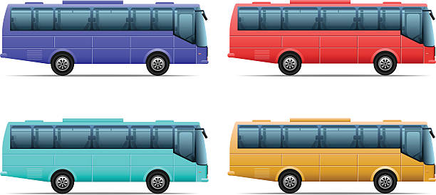 ilustraciones, imágenes clip art, dibujos animados e iconos de stock de publictransportation - coach bus illustrations