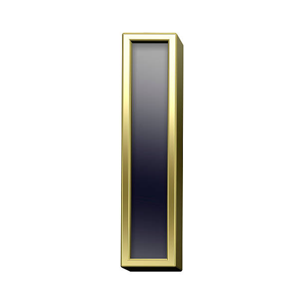 istock One letter from black with gold shiny frame alphabet set 187710369