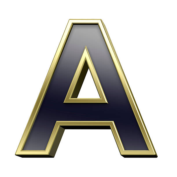 istock One letter from black with gold shiny frame alphabet set 187710551