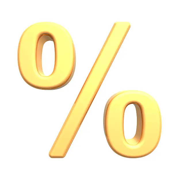 Photo of Percent sign from gold alphabet set