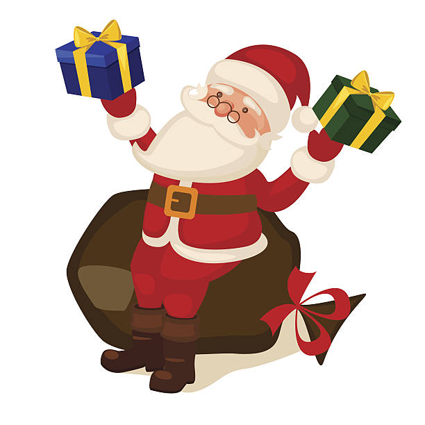 santa claus - lieke klaus stock-grafiken, -clipart, -cartoons und -symbole