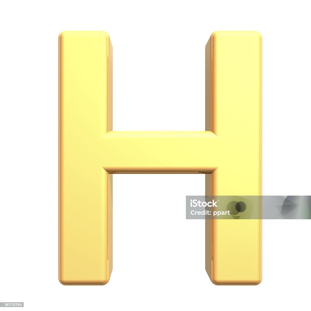 One letter from gold alphabet set Computer generated 3D photo rendering. Alphabet Stock Photo