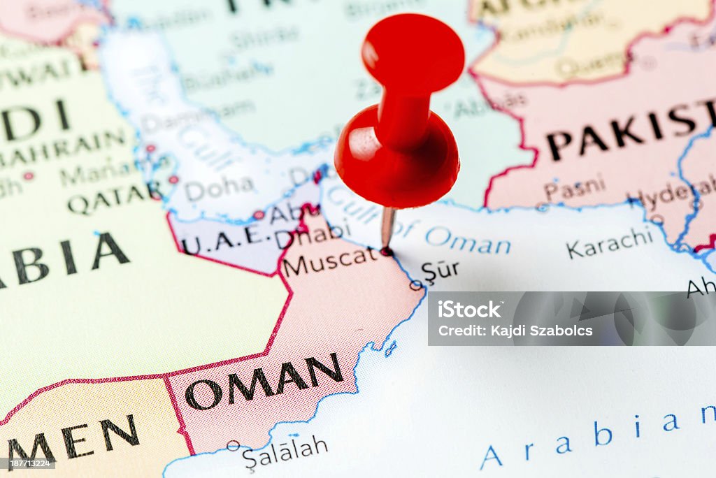 Map Oman Source: "World reference atlas" Backgrounds Stock Photo