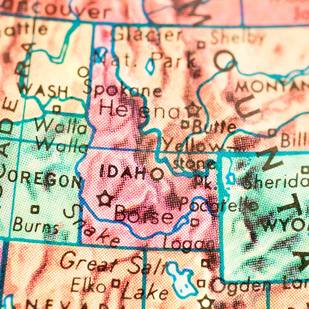 Studying Geography - Photograph of Idaho on retro globe. 