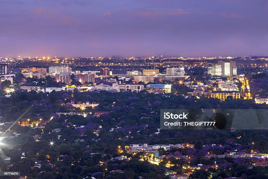 Rosebank and Greenside, Johannesburg Viewed from the north west, Rosebank skyline in the evening, with Parkview and Greenside in the forefront. Building Exterior Stock Photo