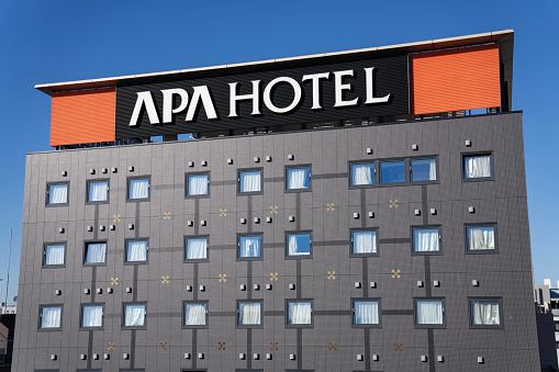 Tokyo, Japan - December 5, 2023: An APA Hotel in the Asakusa district.