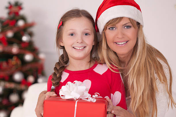 istock Mother and daughter at Christmas 187718245