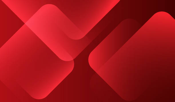 ilustrações de stock, clip art, desenhos animados e ícones de red abstract background dynamic square shape elements - fundo vermelho