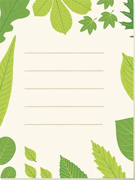 Vector illustration of Leaf letter paper.