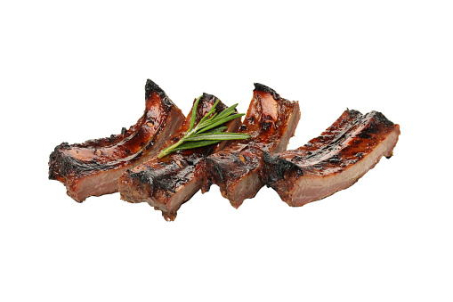 PNG, Tasty BBQ meat isolated on white background