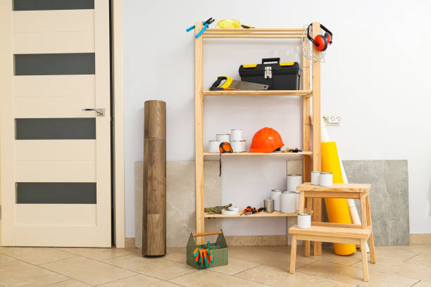 istock Concept of different work accessories, engineering supplies and tools 1877220517