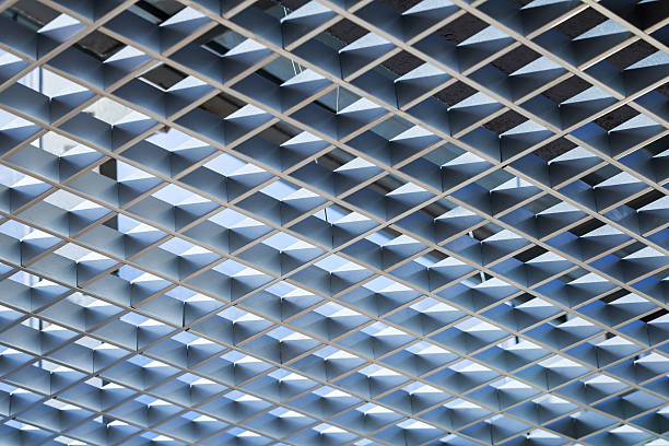 istock Modern architecture abstract background with metal cellular ceil 187728080