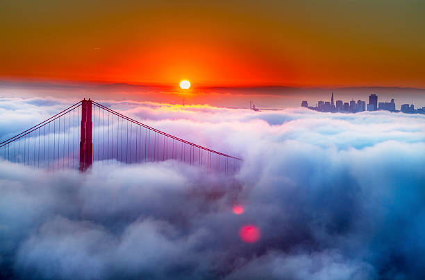 istock Golden Gate Fog at sunrise 187728739