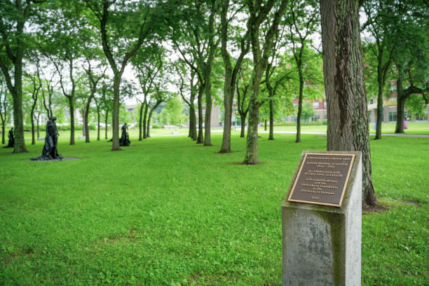 Burlington, USA, Vermont, USA -July 27, 2023: the campus of University of Vermont , a public university that is the oldest in Vermont.