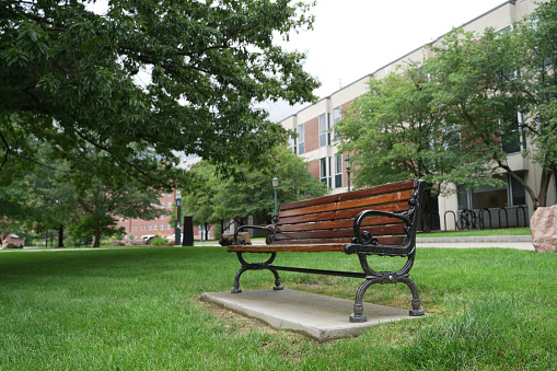 Burlington, USA, Vermont, USA -July 27, 2023: the campus of University of Vermont , a public university that is the oldest in Vermont.