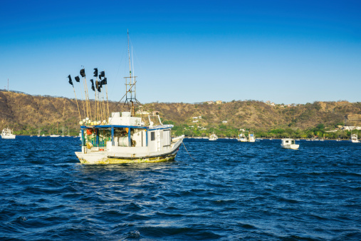 A in-shore commercial fishing trawler in Costa Rica