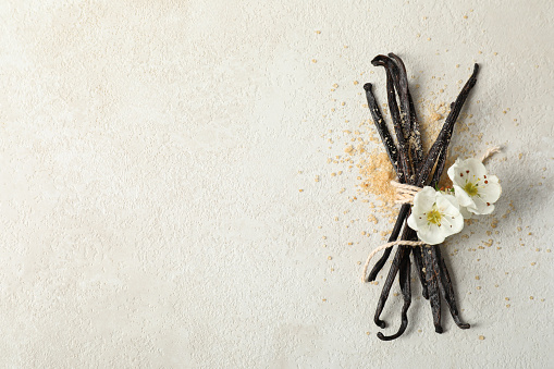 Concept of aromatherapy with aromatic vanilla extract