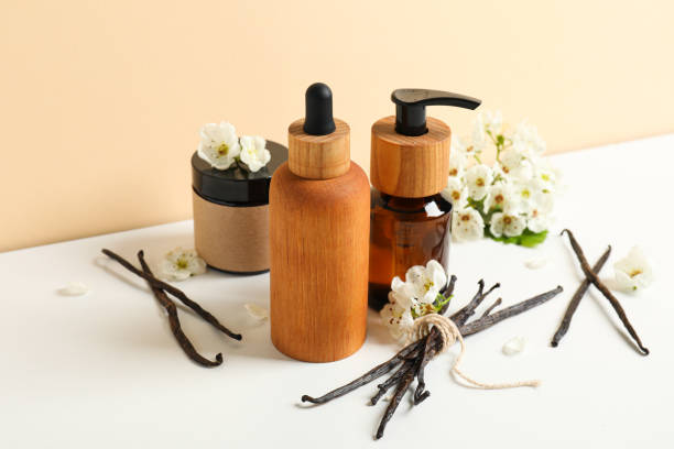 istock Concept of aromatherapy with aromatic vanilla extract 1877341508