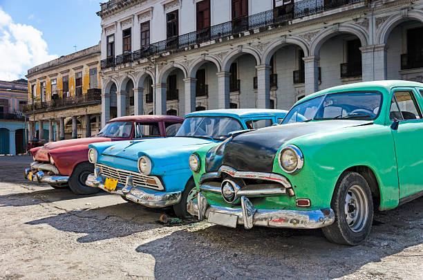 istock American cars in Cuba 187736103