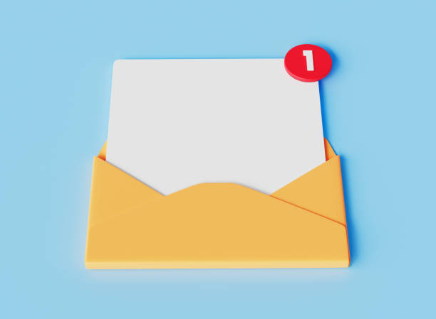 istock Email Envelope and Red Notice icon Mock up for Copy space. 3D Rendering 1877363756