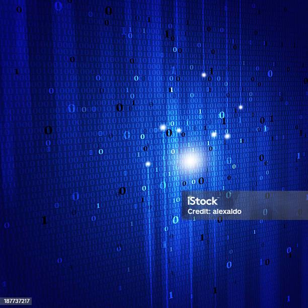 Binary Code Blue Background Stock Illustration - Download Image Now ...
