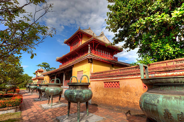 Building in the Imperial City of Hue, Vietnam stock photo