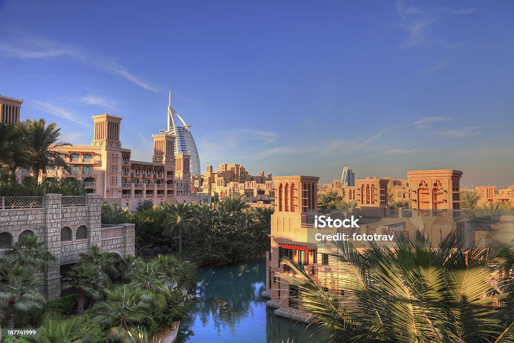 Madinat Jumeira Resort, Arabic style cityscape, Dubai Dubai Dubai Stock Photo