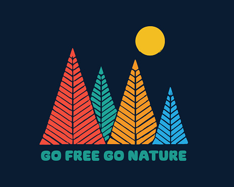 Go free Go nature pines forest nature vector illustration