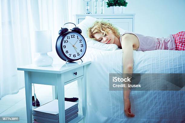 Sleeping Blonde Stock Photo - Download Image Now - Night, Sleeping, The Human Body