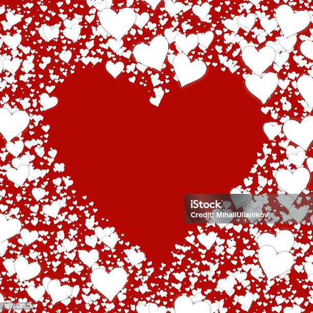 Shape From Different White Hearts On Red Backgrounds Valentines Day Stock Photo - Download Image Now