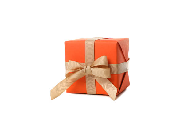 istock PNG,a gift in an orange wrapper, isolated on white background 1877441376