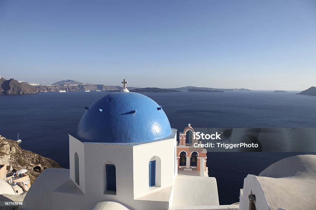 Greece collection Blue Greece Architectural Dome Stock Photo