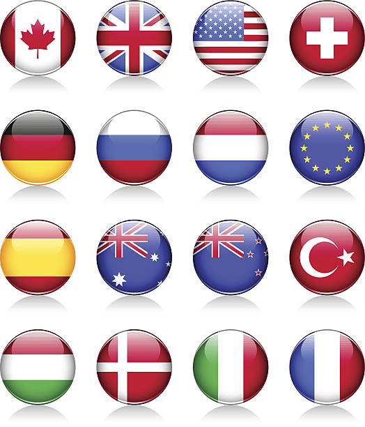 flaga symbole - usa netherlands stock illustrations