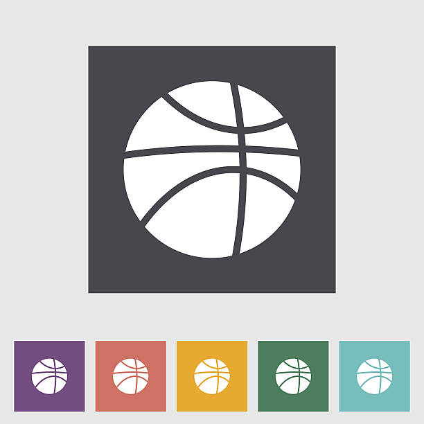 ilustrações, clipart, desenhos animados e ícones de basquete ícone plana. - basketball vector dribbling illustration and painting