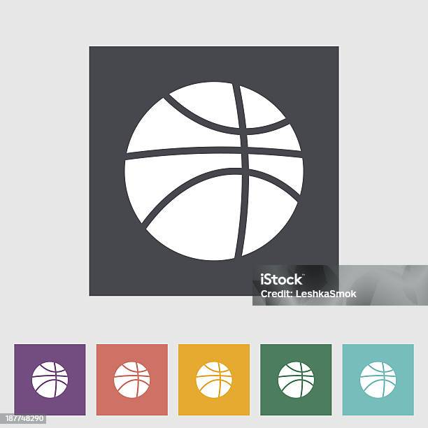Basketball Flat Icon Stock Illustration - Download Image Now - Activity, Basket, Basketball - Ball