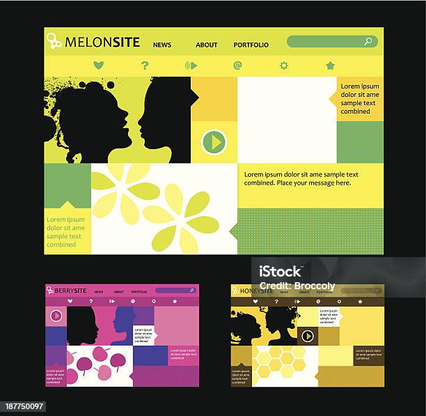 Responsivo Web Design Templates - Arte vetorial de stock e mais imagens de Abstrato - Abstrato, Colorido, Computação Gráfica