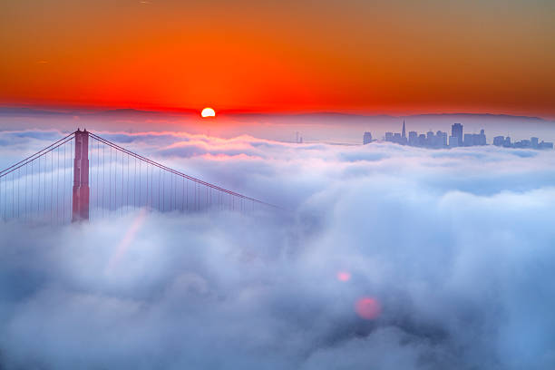 istock Golden Gate Fog at sunrise 187750439
